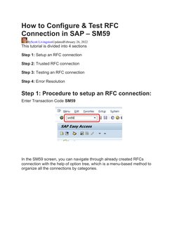 Configure and Test RFC in SAP SM59 | PDF | Login | Password