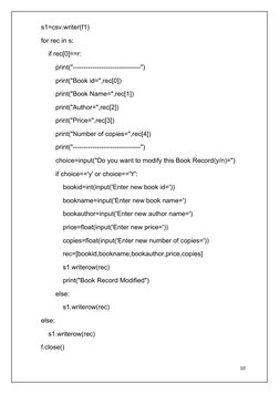 s1=csv.writer(f1) 
    for rec in s: 
        if rec[0]==r: 
            print("-------------------------------")