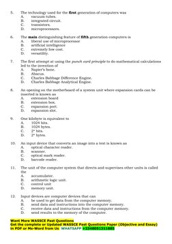 WAEC 2023 Computer Studies Past Questions | PDF | Computer Data Storage ...
