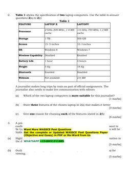 WAEC 2023 Computer Studies Past Questions | PDF | Computer Data Storage ...