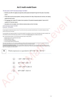 Act 2 Math Model Exam Guide | PDF