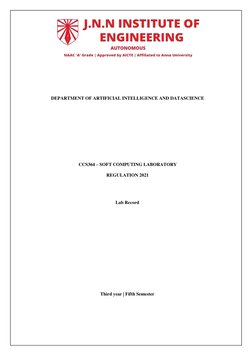 DEPARTMENT OF ARTIFICIAL INTELLIGENCE AND DATASCIENCE 
 
 
 
 
 
 
CCS364 – SOFT COMPUTING LABORATORY 
 
REGULATI