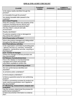 QMS & EMS Audit Checklist Overview | PDF | Quality Management System ...