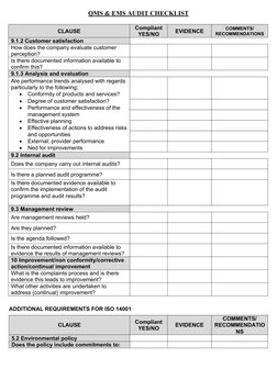 QMS & EMS Audit Checklist Overview | PDF | Quality Management System ...