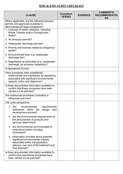 QMS & EMS Audit Checklist Overview | PDF | Quality Management System ...