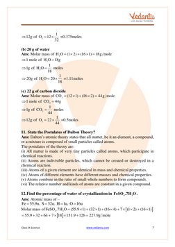 Class IX Science 
www.vedantu.com  (http://www.vedantu.com/)
7 
 
 
 
2
1
12g of  O
12
 =0.375moles 
32

=

  
 
(b) 20 g o