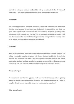 trial will be with your dominant hand and this will go on alternatively for 10 trials each
respectively. I will be calculatin