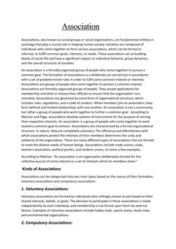Association 
Associations, also known as social groups or social organizations, are fundamental entities