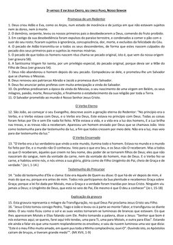 2º ARTIGO: E EM JESUS CRISTO, SEU ÚNICO FILHO, NOSSO SENHOR 
 
Promessa de um Redentor 
 
1. Deus criou Adão e Eva, como os A