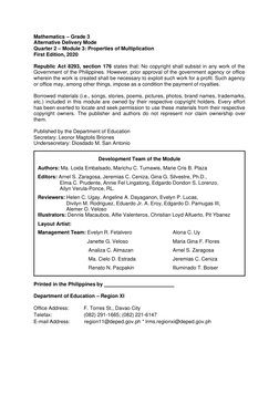 Math 3 Q2 Module 3 | PDF | Multiplication | Notation