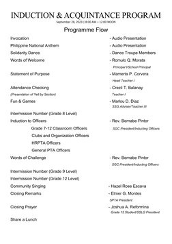 Induction Program for School Officers | PDF