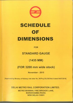 SCHEDULE
OF
DIMENSIONS
FOR
STANDARD GAUGE
(1435 MM)
(FOR 3200 mm wide stock)
November -2015
[Approved by Ministry of Railway