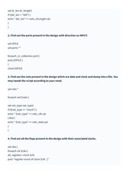 Sample Tcl Script TCL Scripting Examples for VLSI | PDF