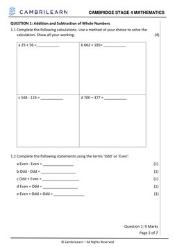 Grade 4 Cambridge Maths Assignment | PDF | Mathematics