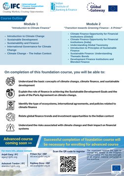 For more info, please contact:
 
Anjali Garg | IFC
agarg1@ifc.org
Ashutosh Tandon | IFC
atandon1@ifc.org
Understand the basic