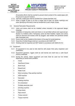Pipeline Installation Method Statement | PDF | Technology & Engineering