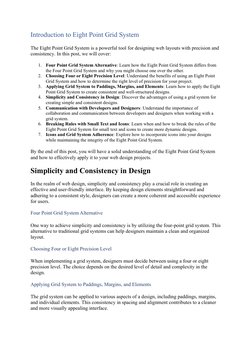 Introduction to Eight Point Grid System
The Eight Point Grid System is a powerful tool for designing web layouts with precisi