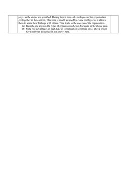 play , as the duties are specified. During lunch time, all employees of the organisation 
get together in the canteen. This t