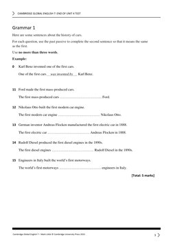 Cambridge Global English 7 Unit 4 Test | PDF