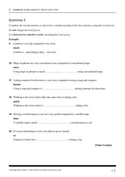 Cambridge Global English 7 Unit 4 Test | PDF