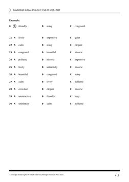 Cambridge Global English 7 Unit 4 Test | PDF