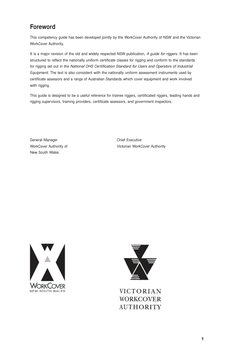 1
Foreword
This competency guide has been developed jointly by the WorkCover Authority of NSW and the Victorian 
WorkCover Au