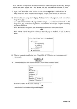 Page 4 of 5  
  
He is not able to implement the above-mentioned additional styles of <h1> tag through 
regular html code. Su