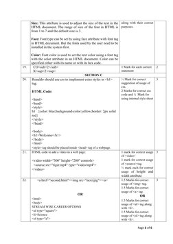 Page 3 of 5 
 
Size: This attribute is used to adjust the size of the text in the 
HTML document. The range of size of the fo