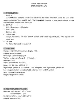 Digital Multimeter Guide.pdf DT-9205 Digital Multimeter Manual | PDF | Electric Power | Electromagnetism
