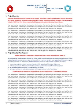 PROJECT QUALITY PLAN 
XYZ PROJECT 
 
 
Doc. No. xx-xx-xx-xx 
Rev. 0 
 
3 
XYZ PROJECT