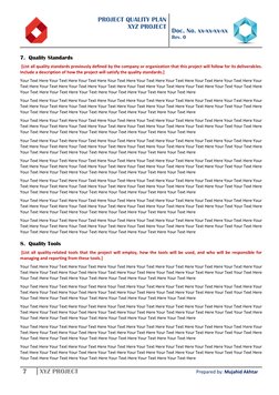 PROJECT QUALITY PLAN 
XYZ PROJECT 
 
 
Doc. No. xx-xx-xx-xx 
Rev. 0 
 
7 
XYZ PROJECT