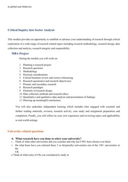in global user behavior.
Critical Inquiry into Sector Analysis 
This module provides an opportunity to establish or advance y