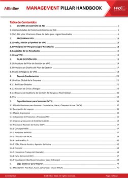 Confidential 
 
 
 
©AB InBev 2020. All rights reserved. 
 
 
 
Page 3 of 132 
MANAGEMENT PILLAR HANDBOOK 
Tabla de Conte
