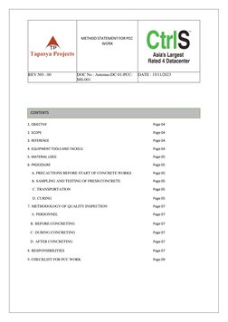 PCC Work Method Statement Guide | PDF | Concrete | Materials