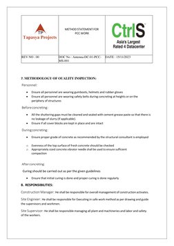 PCC Work Method Statement Guide | PDF | Concrete | Materials