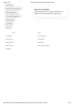 1/9/24, 6:14 PM
Basement Retaining Wall Structural Design Overview
https://www.linkedin.com/pulse/basement-retaining-wall-str
