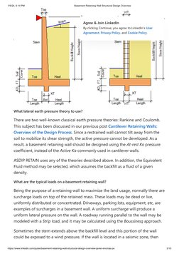 1/9/24, 6:14 PM
Basement Retaining Wall Structural Design Overview
https://www.linkedin.com/pulse/basement-retaining-wall-str