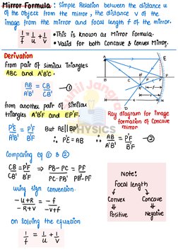 S
u
n
i
l
 
J
a
n
g
r
a
PHYSICS 
Mirror Formula : Simple Relation
between the distance u
of the object
from
the
mirror , the