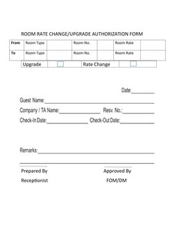 Room Upgrade Sop Examples Room Upgrade Authorization Form | PDF