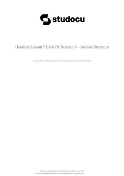 Grade 8 Atomic Structure Lesson Plan | PDF | Atoms | Proton