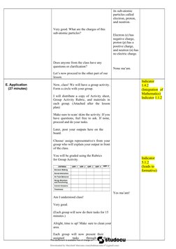Grade 8 Atomic Structure Lesson Plan | PDF | Atoms | Proton