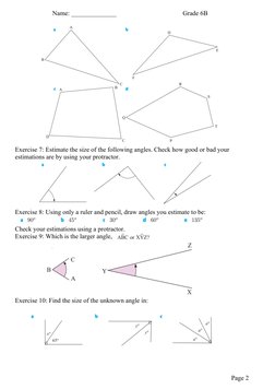 Grade 6 Angles and Lines Worksheet | PDF | Angle | Elementary Mathematics