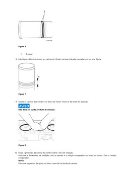 Figura 6
1.
O-rings
8. Lubrifique o bloco do motor e a camisa do cilindro na área indicada, marcada com um x na figura.
Figur