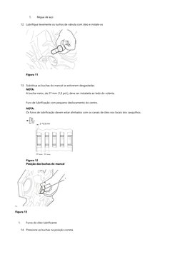 1.
Régua de aço
12. Lubrifique levemente os tuchos de válvula com óleo e instale-os
Figura 11
13. Substitua as buchas do manc