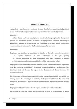 PROJECT PROPOSAL
 A transfer is a lateral mo