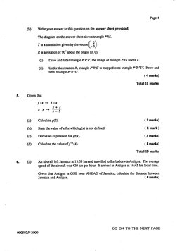 CSEC Mathematics June 2000 P2 | PDF | Equator | Angle