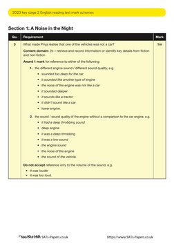 2023 KS2 Reading Test Mark Schemes | PDF | Insects