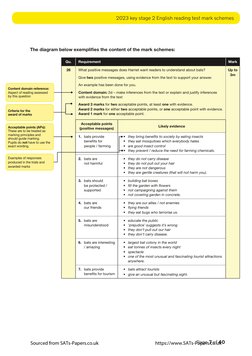 2023 KS2 Reading Test Mark Schemes | PDF | Insects