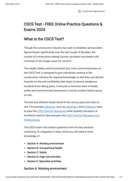 03/01/2024, 23:30
CSCS Test - FREE Online Practice Questions & Exams 2024 - Reader Mode
chrome-distiller://bd3d27e2-fb15-40ef