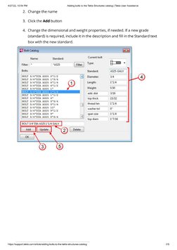 Adding Bolts To The Tekla Structures Catalog - Tekla User Assistance | PDF